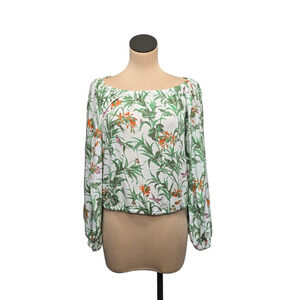 Anthropologie Blouse Womens Small Floral Long Sleeve Peasant Boho Pullover Top